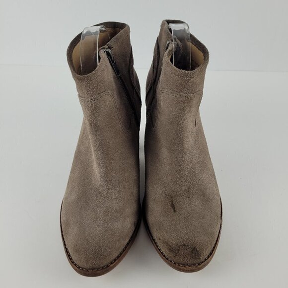 Splendid Taupe Gray Suede Buckle Strap Ankle Heeled Boot C205/3078 - Picture 10 of 12